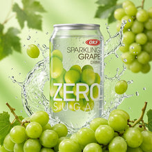 Canette de Sparkling Grape Drink Zéro Sucres OKF - boisson coréenne au raisin avec éclaboussures d'eau et raisins frais