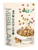 Sachet de céréales bio au riz complet et aux légumes Misillan 70G sur fond blanc, snack vegan