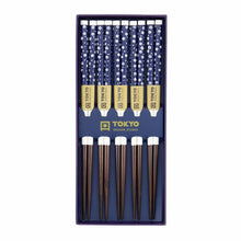 일본 젓가락 선물 세트 5개입 블루 플럼 Coffret Cadeau de 5 Paires de Baguettes Blue Plum [Tokyo Design Studio]