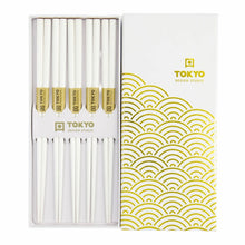 일본 젓가락 선물 세트 5개입 골드 웨이브 Coffret Cadeau de 5 Paires de Baguettes Gold Wave [Tokyo Design Studio]