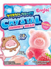Oursons en gélatine Ennjoi Crystal Gummy Bear, double saveur pêche et fraise. Emballage rose et bleu de 70g avec un personnage mignon et des fruits frais.