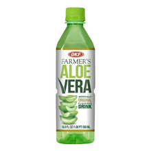 Boisson OKF Farmer’s Aloe Vera Original 500 ml à l’aloe vera, avec jus et gel d’aloe, boisson coréenne rafraîchissante