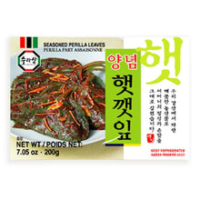 Frozen / 양념 햇깻잎 Feuilles de sésame assaisonnées 200G [Surasang] DDM 31.03.2025