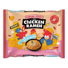 Paquet de nouilles instantanées coréennes Korean Street Spicy Carbonara & Chicken Flavour 130 g, ramen au poulet crémeux et épicé.