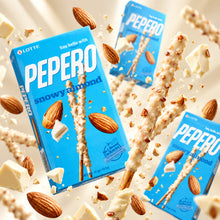 Pepero Snow Almond Lotte, biscuit coréen enrobé de chocolat blanc aux amandes, snack sucré coréen 32 g