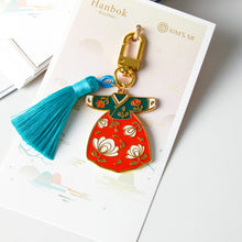 봄봄 한복 키링 동백 오렌지 Porte Clés Hanbok Bombom – Camélia Orange [KIM'SMI]