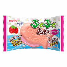푸쿠푸쿠타이 딸기 모나카 Pukupuku Tai Gaufrette à la fraise 16.5G [Meito]