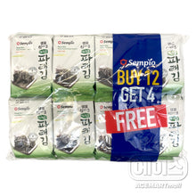 섬마을 저염 파래김 12+4 기획팩 Algues Coréennes Grillées Moins Salées (5G*16P) 80G [Sempio]