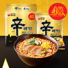 Shin Ramyun Gold Nongshim 4 sachets – ramen coréen premium au bouillon de poulet, nouilles instantanées épicées en format familial.