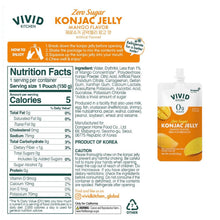 Valeurs nutritionnelles et ingrédients de la gelée de konjac à la mangue sans sucre Vivid Kitchen DONGWON 150 g