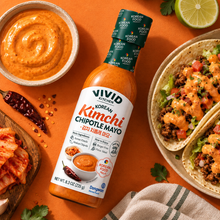 Sauce mayonnaise coréenne au kimchi et chipotle Vivid Kitchen 235 g Dongwon, sauce épicée pour tacos, burgers, frites et salades