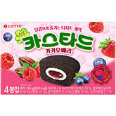 카스타드 카카오베리 4개입 Custard Cacaoberry Gâteau au Chocolat et Fruits Rouges 4Pcs 104G [Lotte]