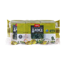 양반 올리브유 도시락김 9개입 Yangban Petit Feuille d’Algue Assaisonnée à l’Huile d’Olive (5G*9P) 45G [Dongwon]