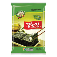 올리브유 녹차 전장김 Grandes Feuilles d’Algues Assaisonnées à l'Huile d’Olive et Thé Vert 25G [Kwangcheonkim]