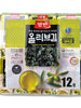 양반 올리브유 도시락김 12개입 Yangban Petits Feuilles d’Algues Assaisonnées à l'Huile d’Olive (5G*12P) 60G [Dongwon]